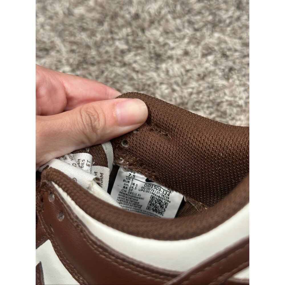 nike dunk low sneakers  cacao wow women’s size 7.5 shoes low tops brown white - Picture 4 of 9